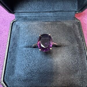 925 Sterling Silver Purple Gemstone Ring